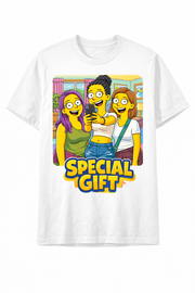 Custom Simpsons-Inspired Yellow Cartoon T-Shirt from Your Family, Pet or Selfie Photo