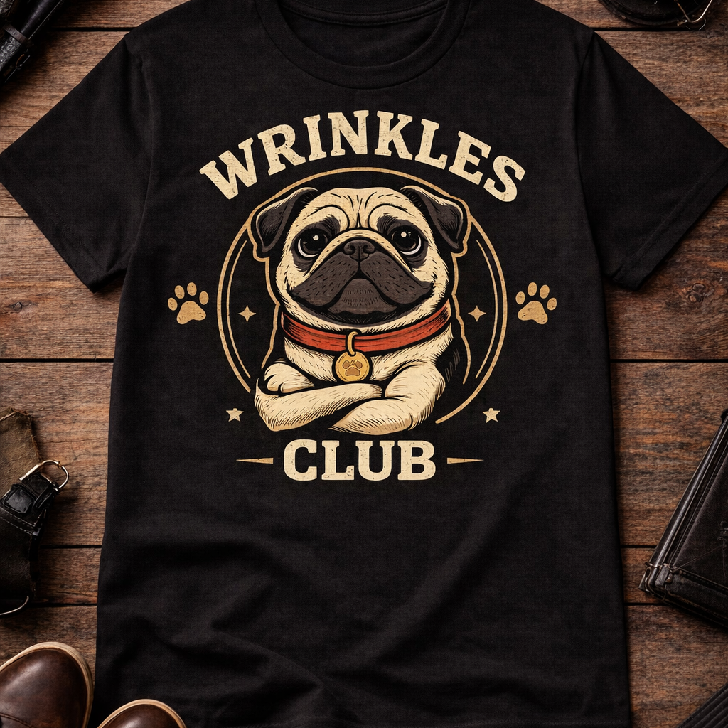 Playera para Mujer Pugs Wrinkles
