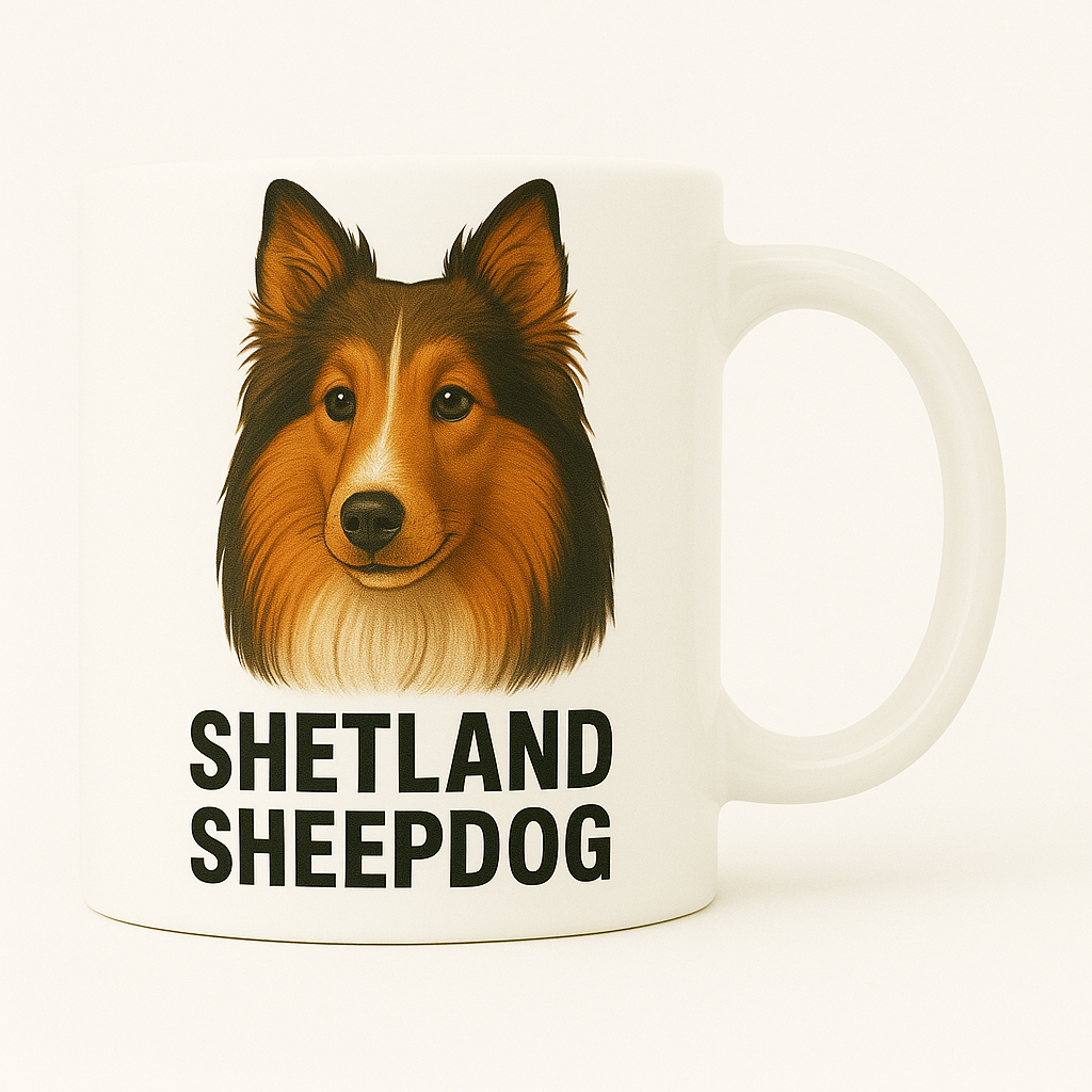 Taza con retrato clásico  – Shetland Sheepdog