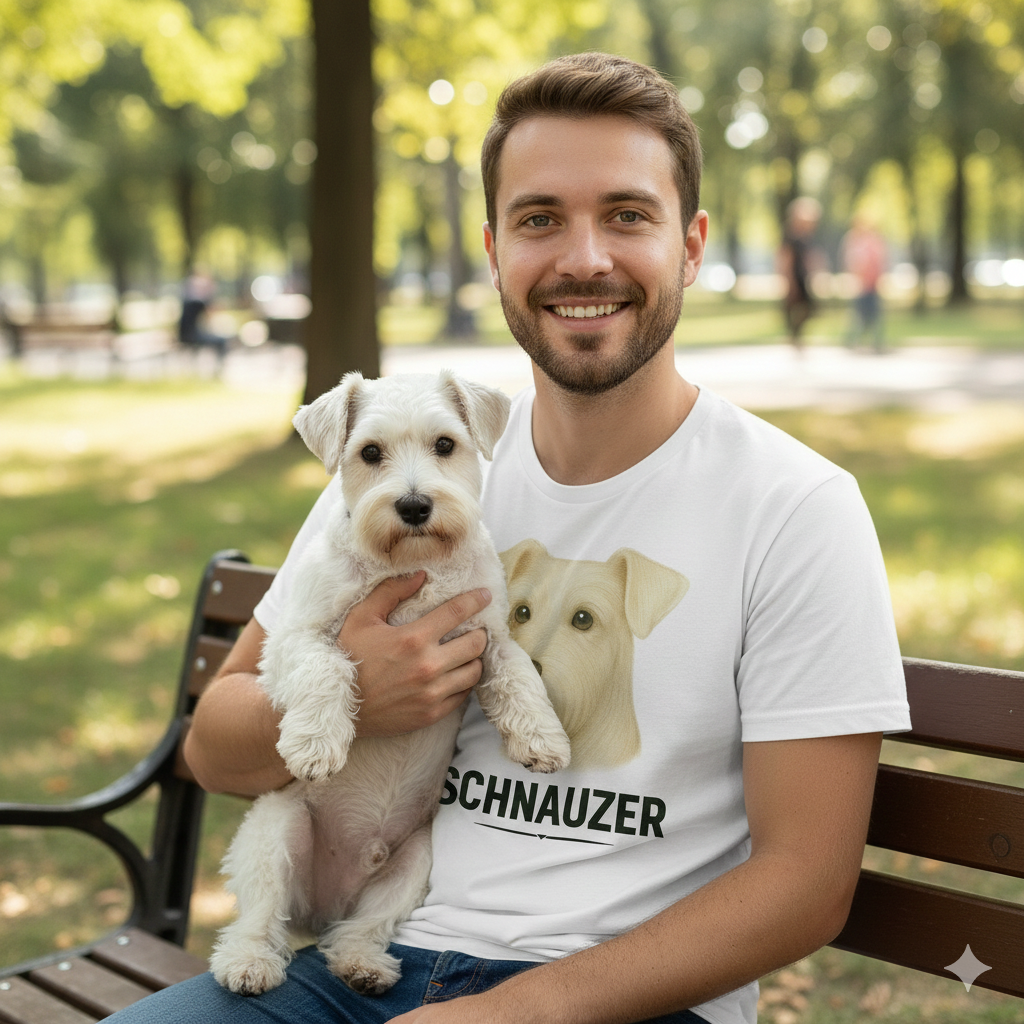 Playera Clásica para Hombre – Schnauzer Blanco
