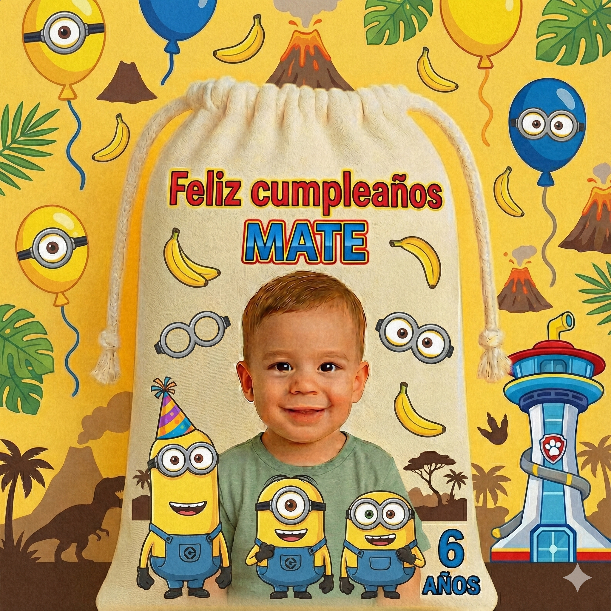 Bolsitas personalizadas estilo Minions – Paquete de 30 (19x24 cm)