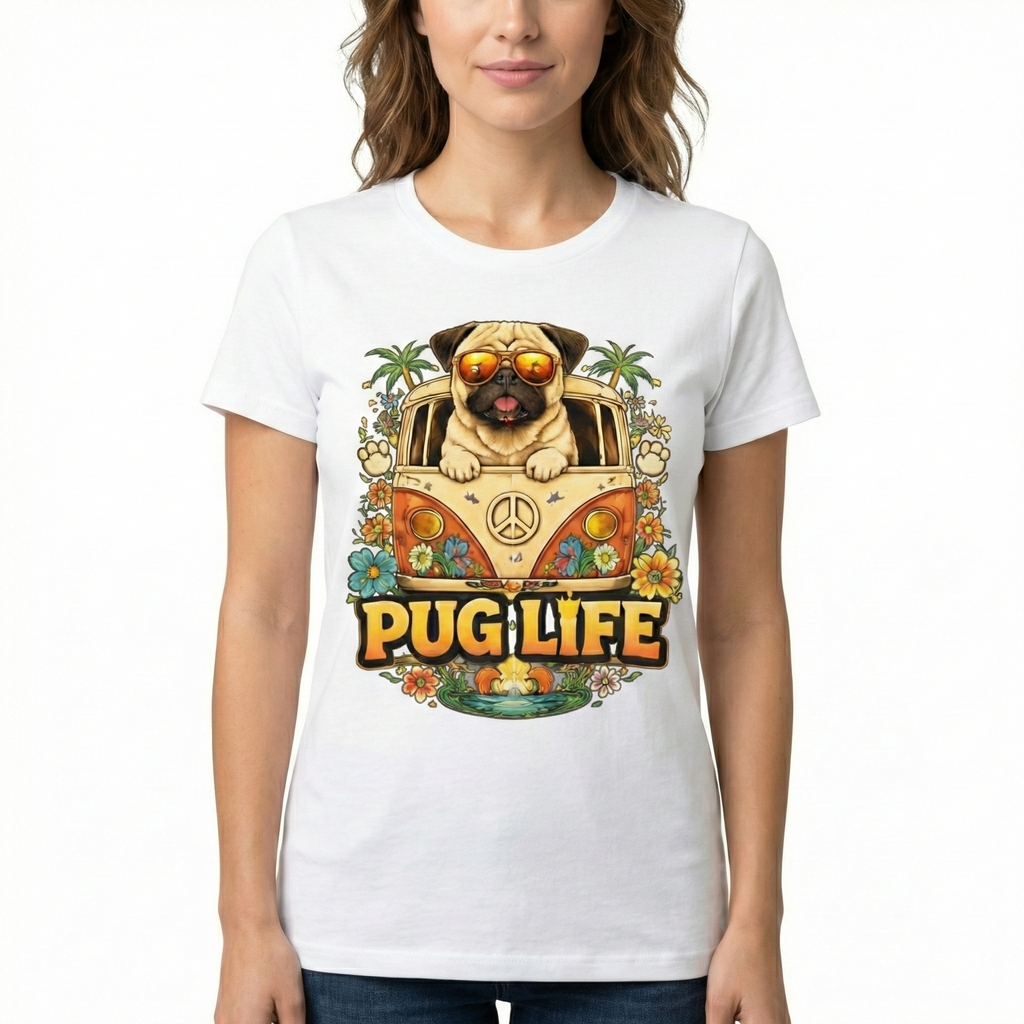 Playera para Mujer Diseño Clásico Pug Life