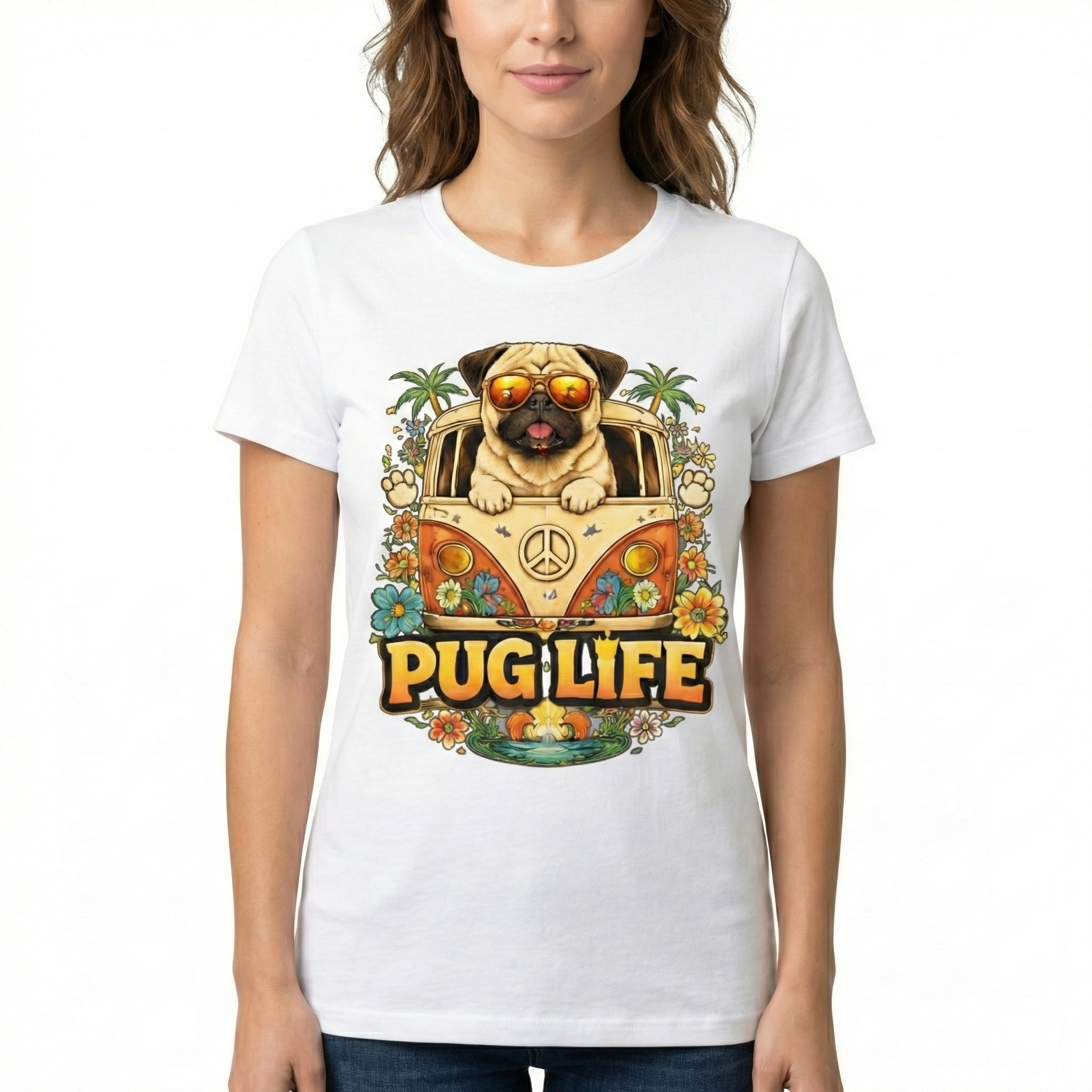 Playera para Mujer Diseño Clásico Pug Life