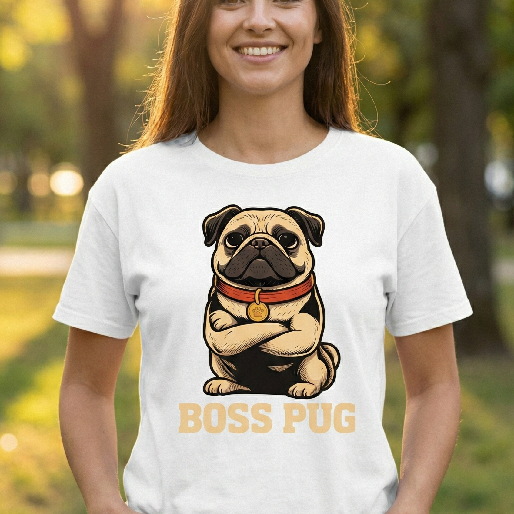 Playera para Mujer Boss Pug