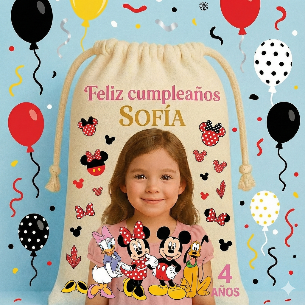 Bolsitas personalizadas estilo Mickey y sus amigos – Paquete de 30 (19x24 cm)