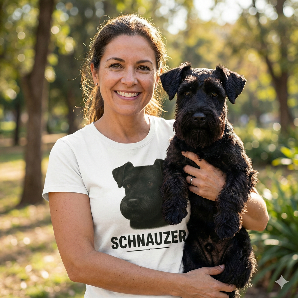 Playera Clásica para Mujer– Schnauzer Negro