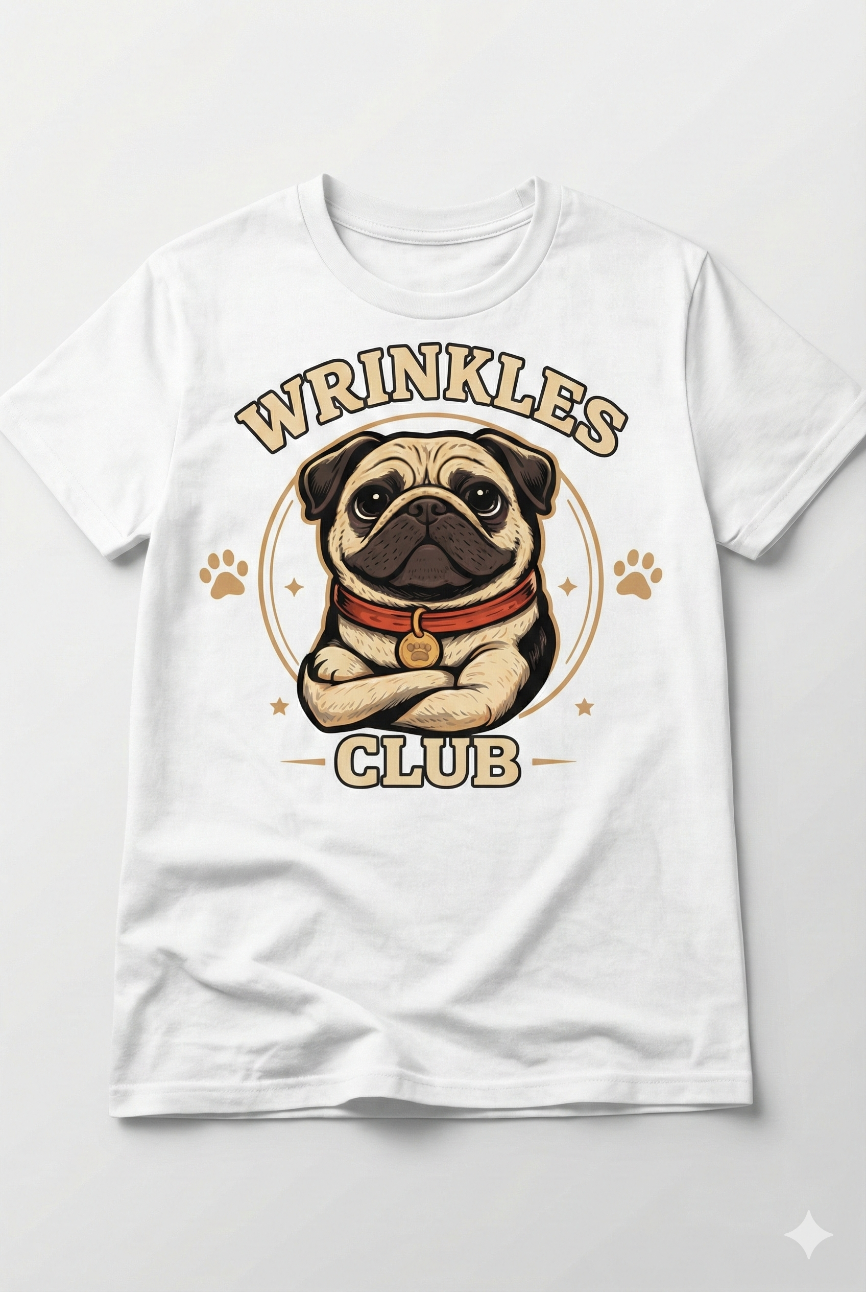 Playera para Hombre Pugs Wrinkles