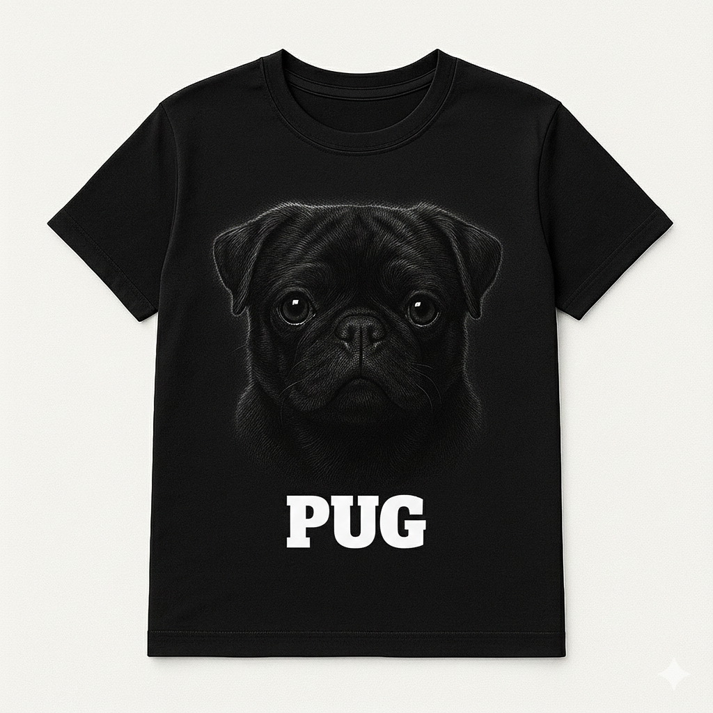 Playera para Mujer  Pug Negro