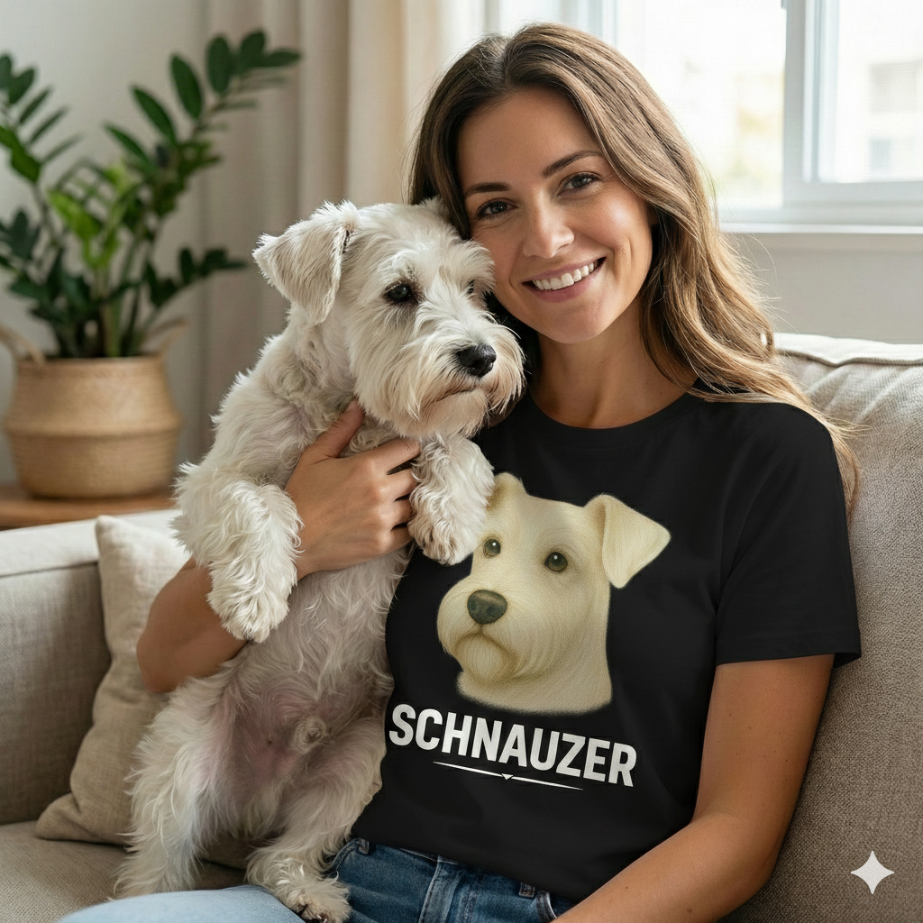 Playera Clásica para Mujer– Schnauzer Blanco