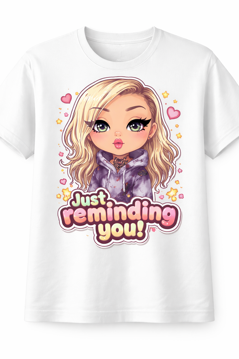 Custom Chibi Kawaii Portrait T-Shirt - Just Reminding You