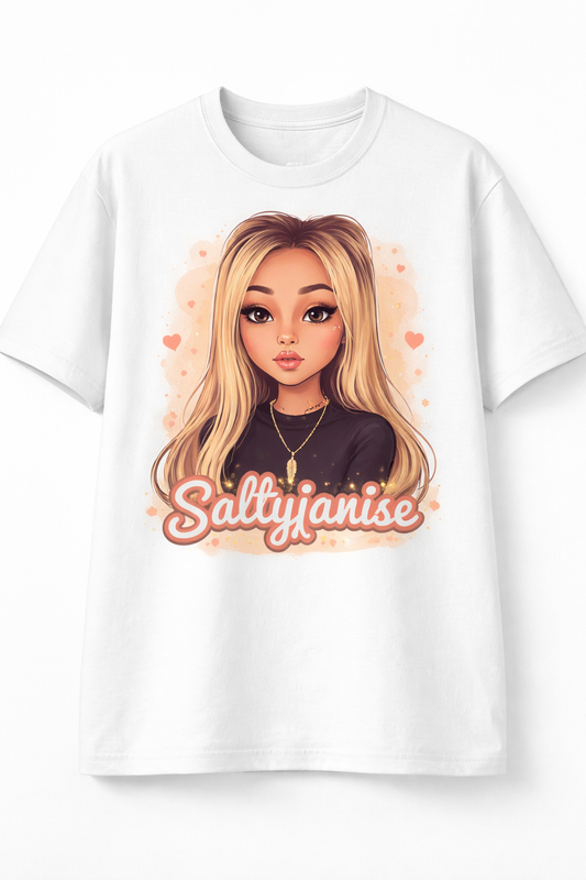 Custom Cartoon Portrait Tee - Style 077 created from a custom photo illustration