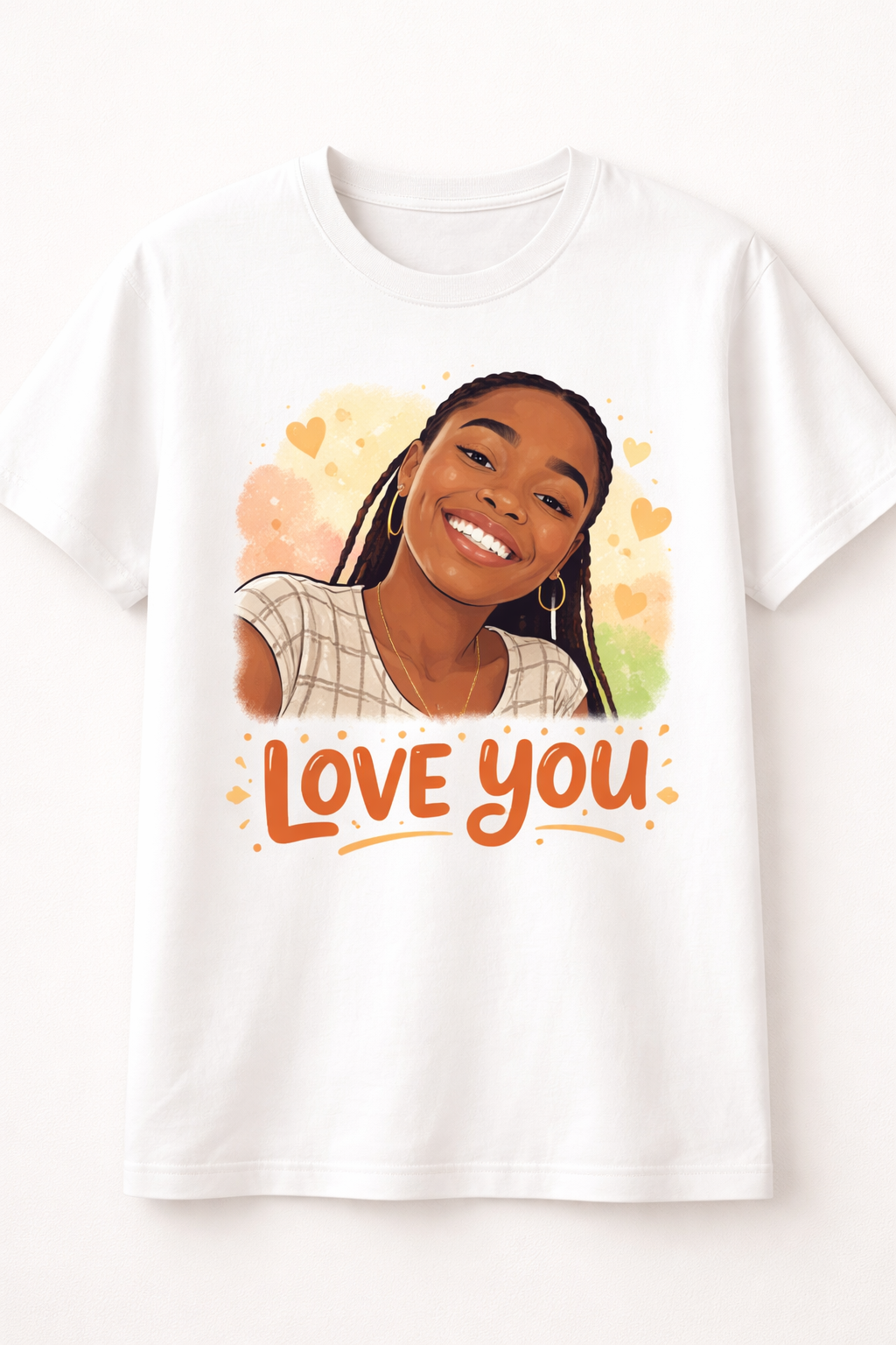 Personalized Cartoon Family Tee - Style 012 created from a custom photo illustration