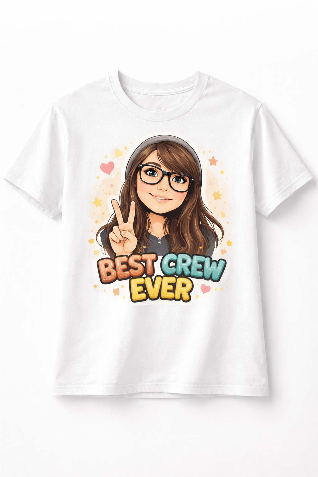 Custom Cartoon Portrait Tee - Style 041 created from a custom photo illustration