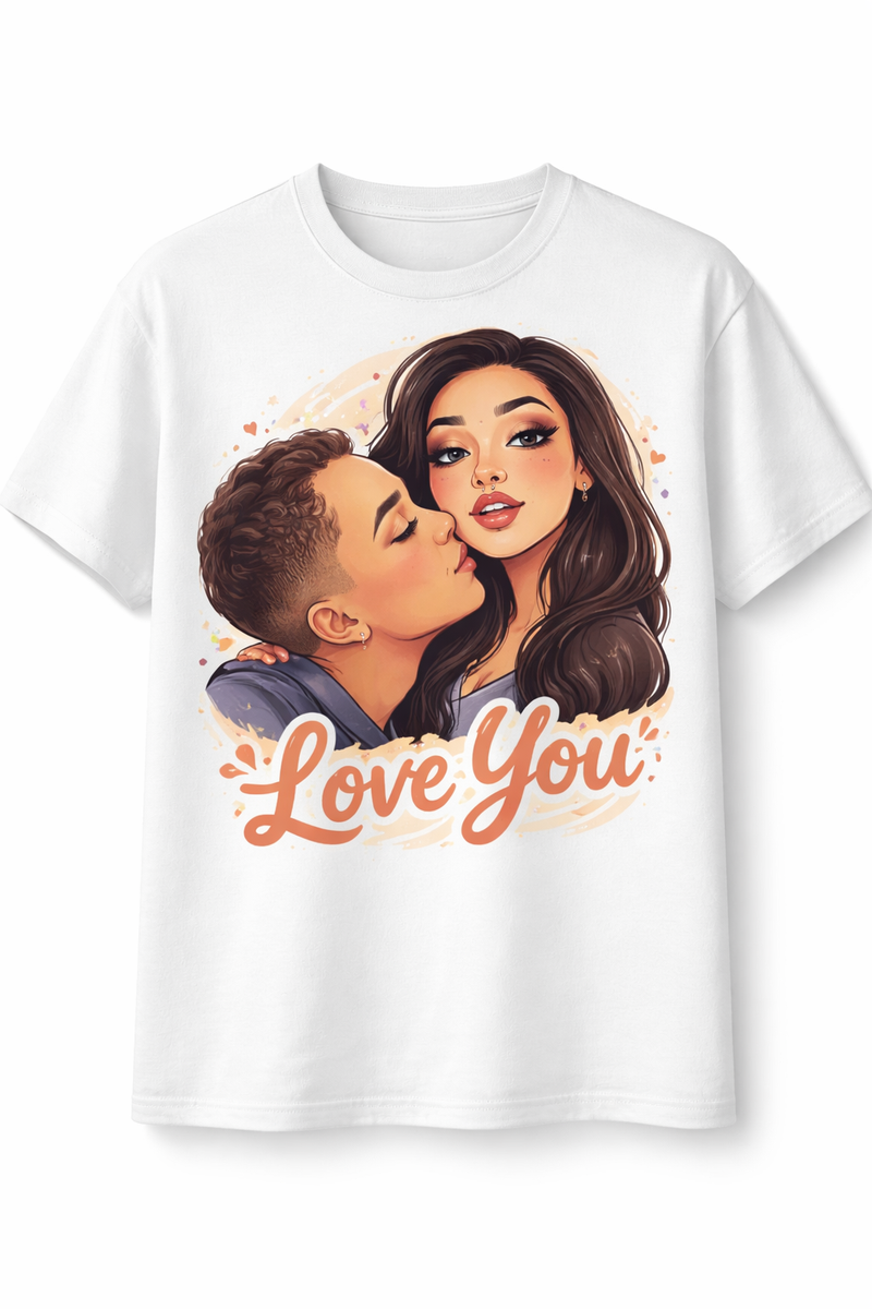 Personalized Family Portrait T-Shirt - Style 074