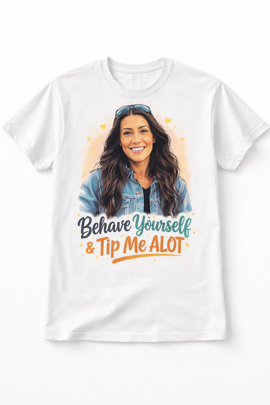 Personalized Photo Portrait Tee - Style 006 created from a custom photo illustration