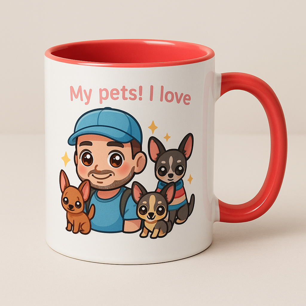 Personalized Mug 15oz - My pets! I love