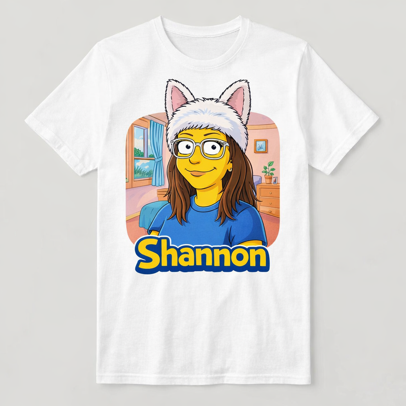 Custom Simpsons-Inspired Name T-Shirt from Your Photo