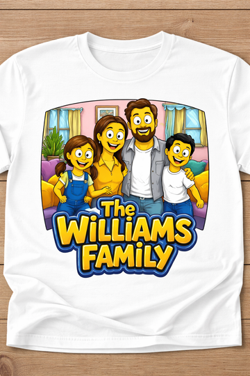 Custom yellow cartoon t-shirt example 1