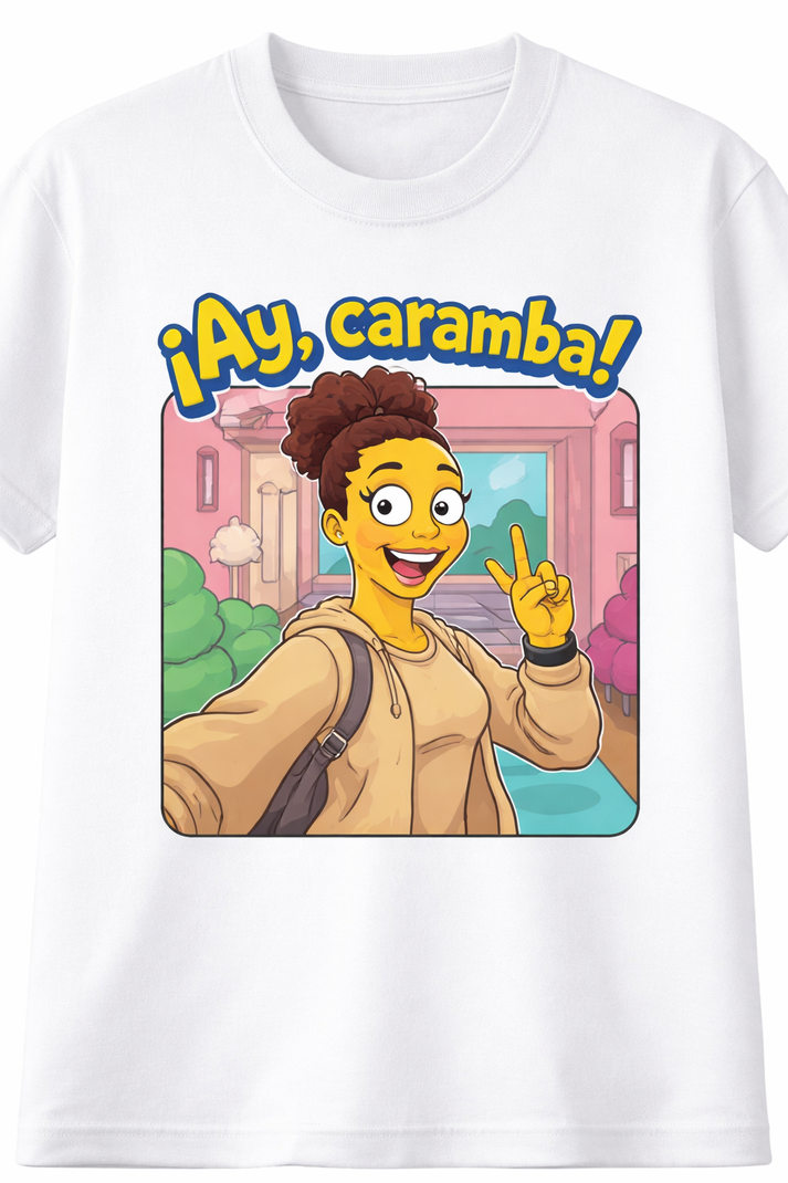 Custom yellow cartoon t-shirt example 5