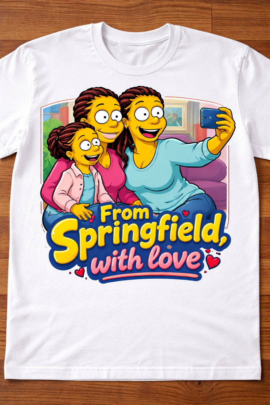 Custom Simpsons-Inspired Friends Cartoon T-Shirt from Your Photo
